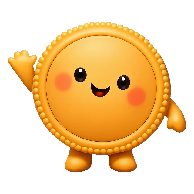 Penny, the Pennylume coin, waving